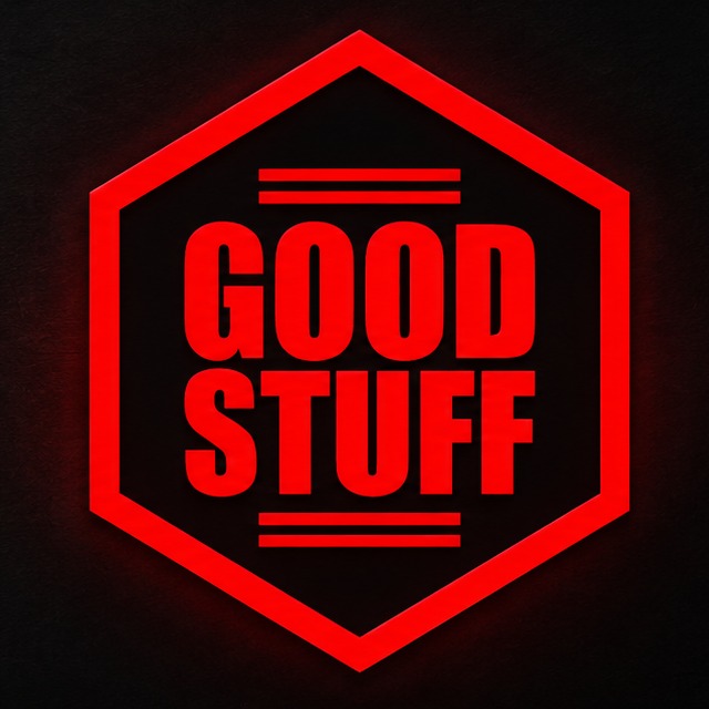 Insegna al neon del logo Good Stuff
