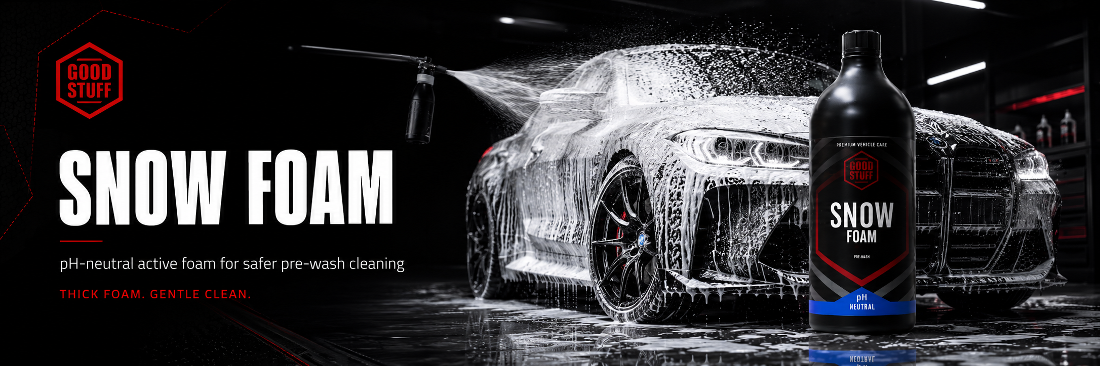 Good Stuff Snow Foam pH-neutral pre-wash banner