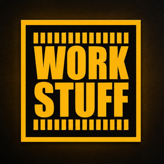 Insegna al neon del logo Work Stuff